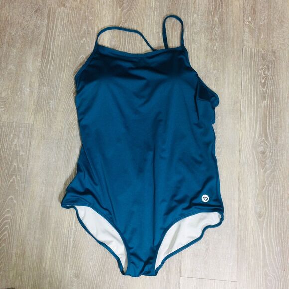 NEW Baleaf Athletic One Piece Training Swimsuit NWT Size 44 Adj Straps Teal - Picture 3 of 8